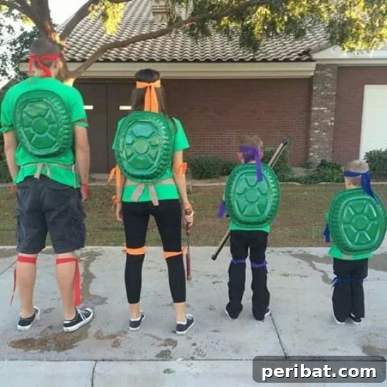 Simple DIY Ninja Turtle Family Costumes