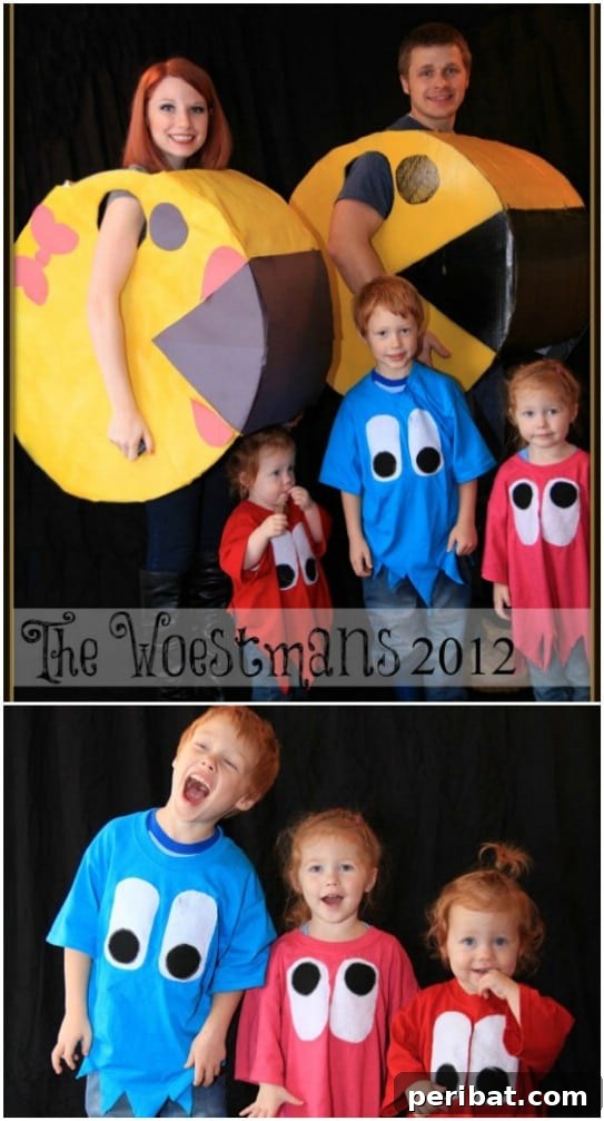 Homemade PacMan Family Costumes