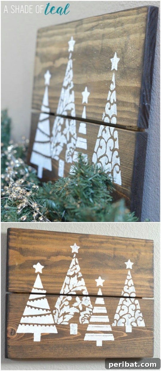 Christmas Tree Glitter Sign from Reclaimed Wood