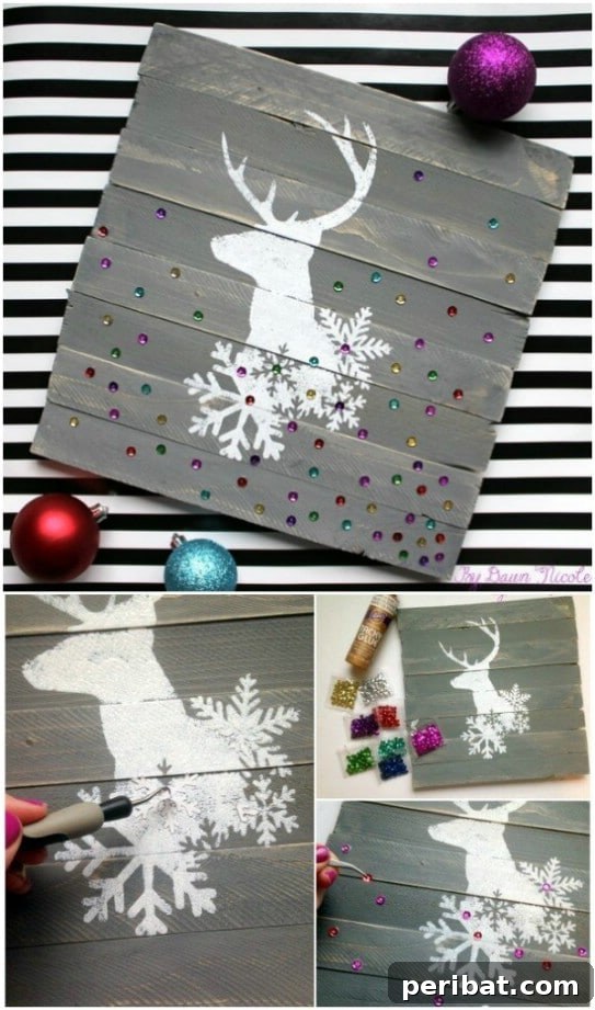 Reclaimed Wood Shim Reindeer Sign