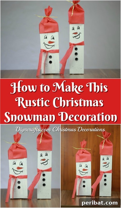 Rustic Christmas Snowman Decoration from Reclaimed Wood