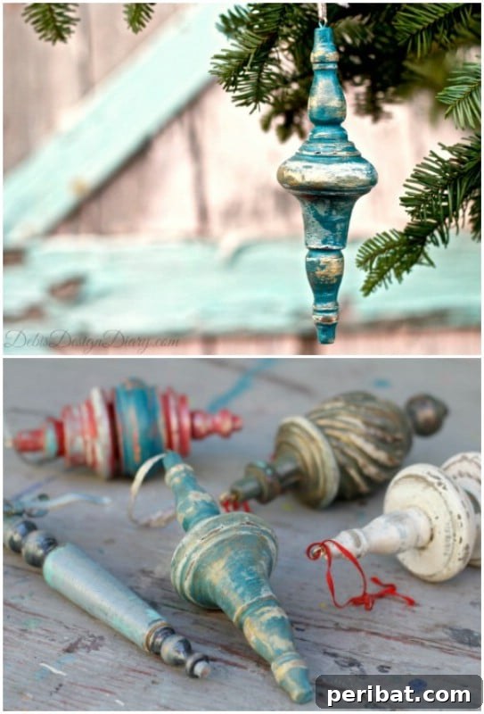 Reclaimed Table Leg Ornaments