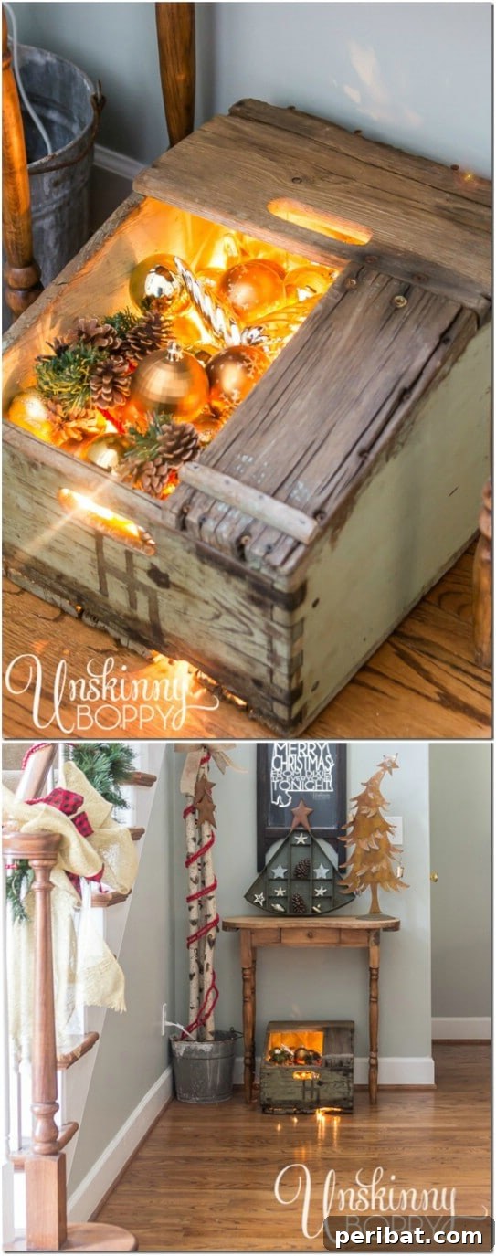 DIY Boxed Lights for Christmas Decor