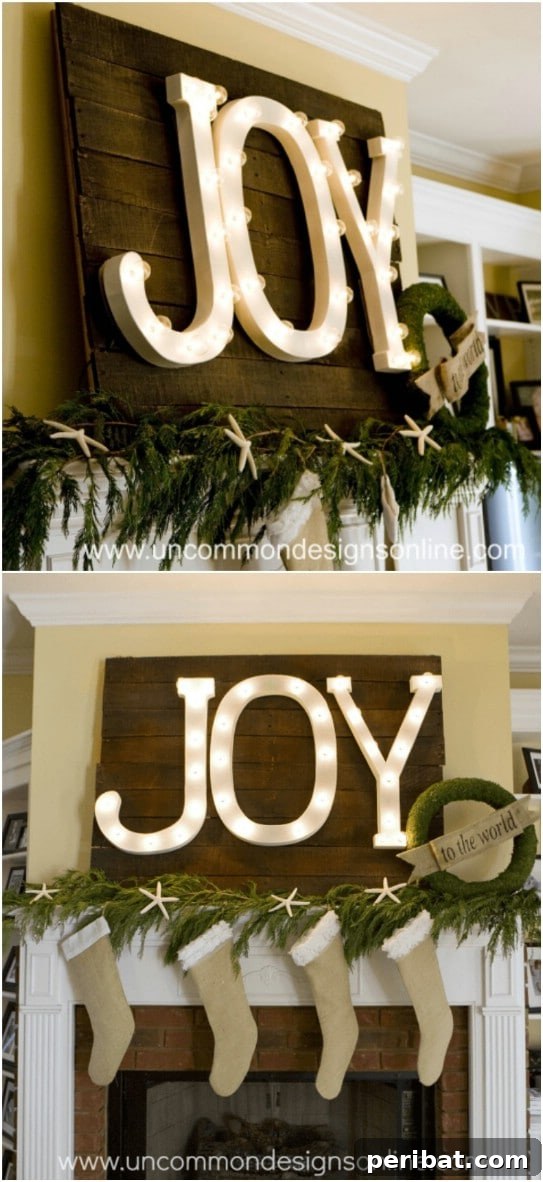 Upcycled Pallet JOY Sign with Lights