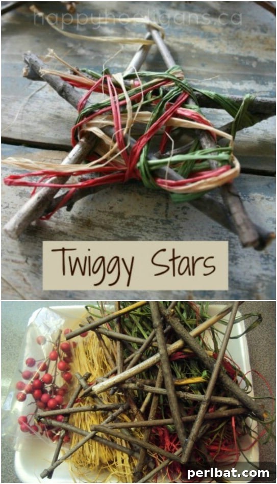 Upcycled Twig Christmas Stars Ornaments