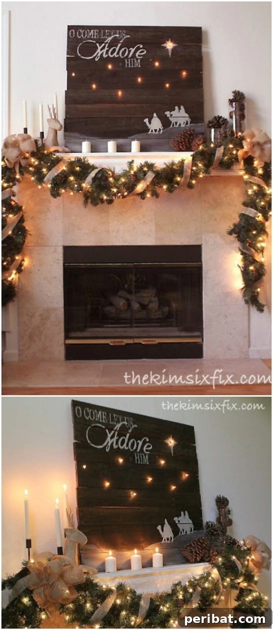 Rustic Christmas Carol Mantel Display