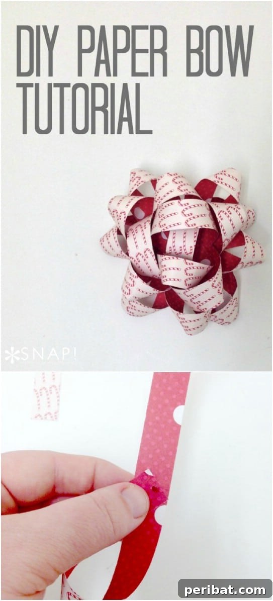 Handmade paper bows created from colorful calendar pages for gift wrapping