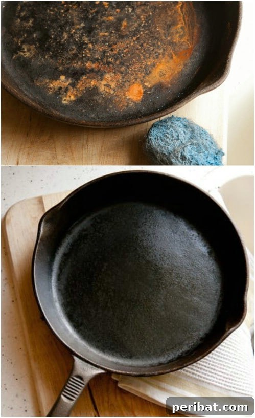 25 Brilliant DIY Tricks to Rejuvenate Worn-Out Treasures 8 Rusty Cast Iron Skillet Restoration