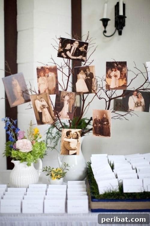 Personalized DIY Photo Tree Centerpiece for Indoor Weddings