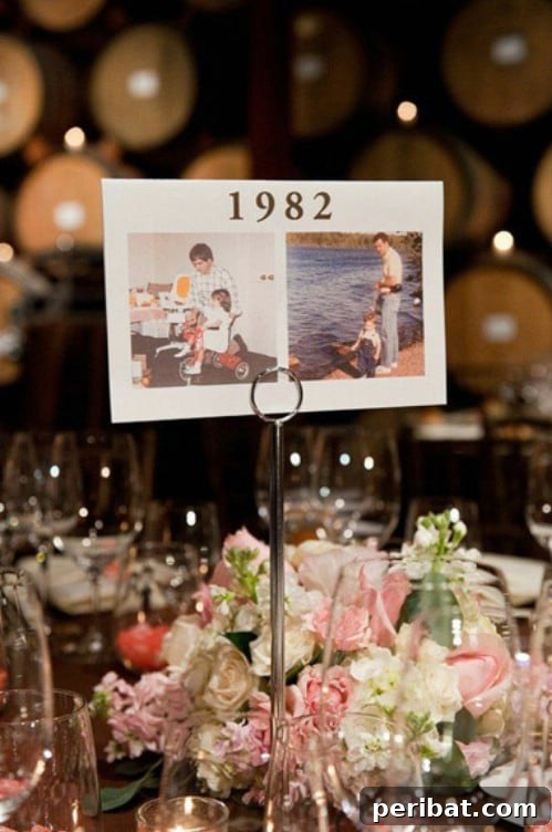 Unique DIY Photo Table Name Displays for Wedding Receptions