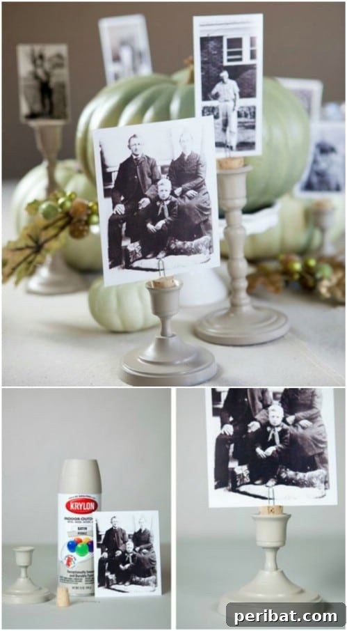 Elegant Photo Candlestick Centerpieces for Wedding Tables