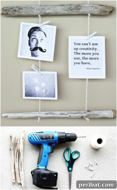Coastal DIY Driftwood Photo Display for Beach Weddings