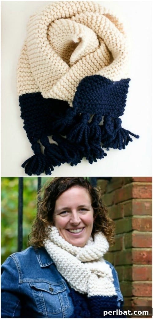 Speedy Knits: 25 Adorable Christmas Gift Ideas 12 DIY Long Knit Tassel Scarf, a fashionable handmade accessory