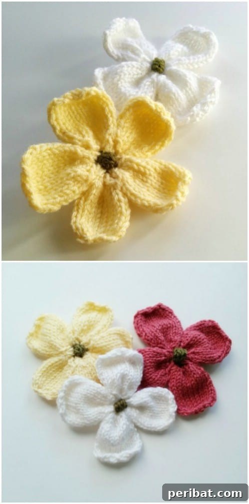Speedy Knits: 25 Adorable Christmas Gift Ideas 19 Gorgeous DIY Knit Dogwood Blossoms for embellishment