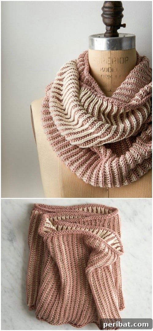 Speedy Knits: 25 Adorable Christmas Gift Ideas 25 Fisherman’s Rib Two Color Cowl for fashion-forward individuals