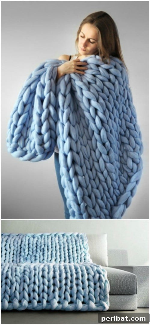 Speedy Knits: 25 Adorable Christmas Gift Ideas 26 Plush Hand Knit Gigantic Blanket, made without traditional needles