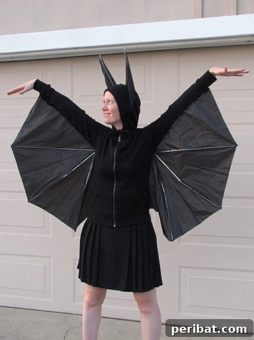 DIY Umbrella Bat Costume