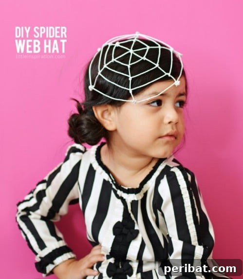 Simple DIY Spider Web Hat Costume