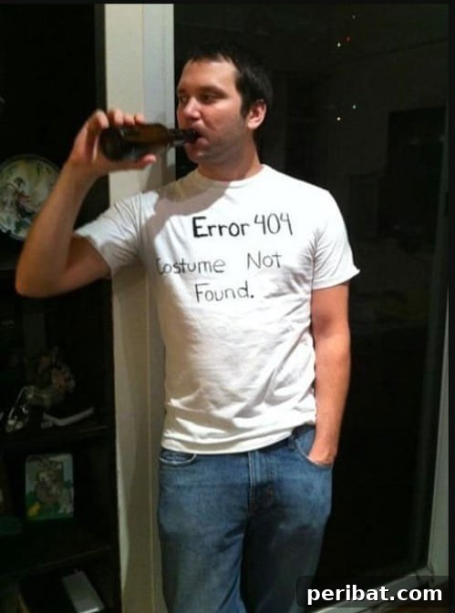 Humorous Lazy Man's Error 404 Costume