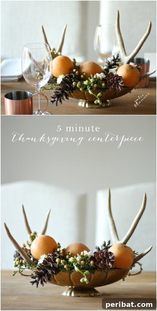 Easy Five Minute Thanksgiving Centerpiece