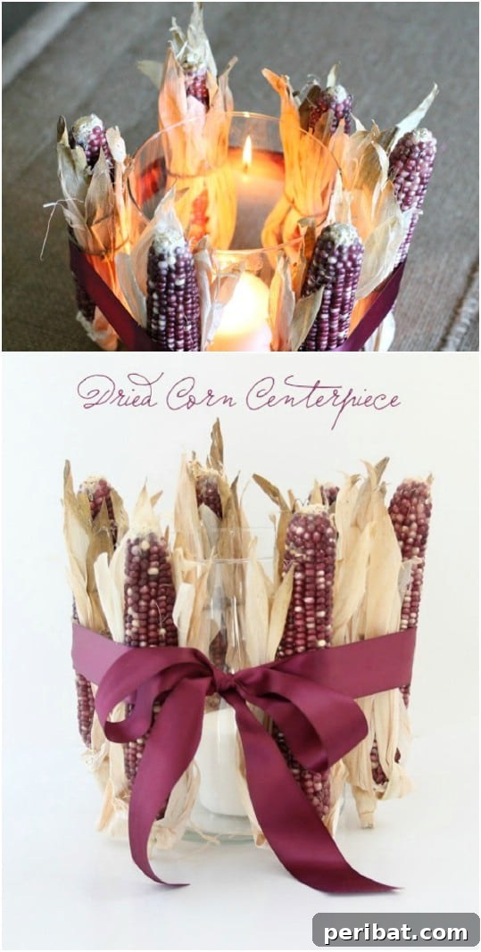 Easy And Cheap Dried Corn Candle Holder