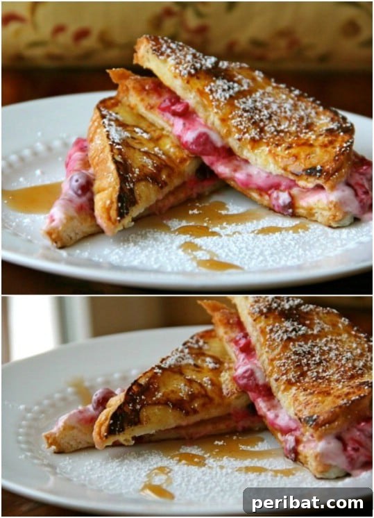 Cranberry Cream Cheese Stuffed French Toast