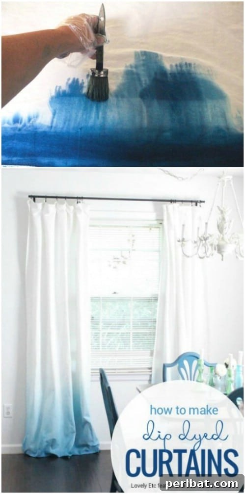 50 Ombre Home Decor Projects to Transform Your Home with Gradient Splendor 26 Try dip-dying your curtains.