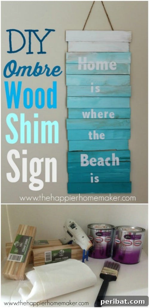 50 Ombre Home Decor Projects to Transform Your Home with Gradient Splendor 39 Make a cute homespun sign in ombre colors.