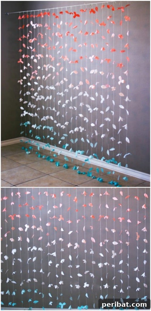 50 Ombre Home Decor Projects to Transform Your Home with Gradient Splendor 40 Make a flower garland in ombre.
