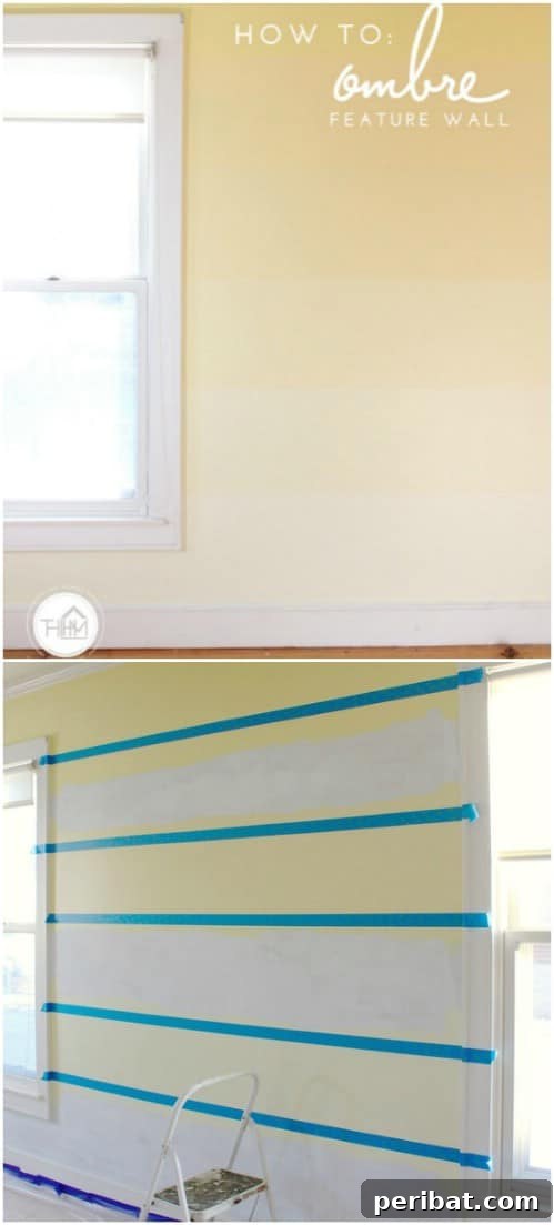50 Ombre Home Decor Projects to Transform Your Home with Gradient Splendor 45 Here is more help if you want to cover your wall in an ombre gradient.