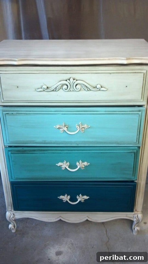 50 Ombre Home Decor Projects to Transform Your Home with Gradient Splendor 6 Paint your dresser drawers with ombre hues.