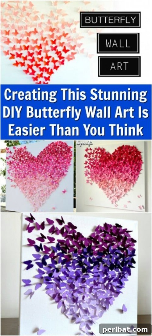 50 Ombre Home Decor Projects to Transform Your Home with Gradient Splendor 53 Make lifelike ombre butterfly wall art.