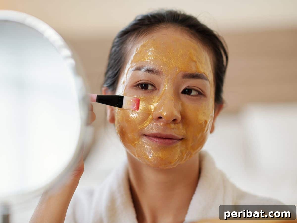 Unlock Clear Skin: 2 Powerful Homemade Solutions - Egg White Mask & Pore Cleansing 3 A woman is applying a DIY face mask from two ingredients.