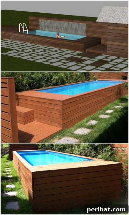 The Pool Box - an elegant swimming pool crafted from a repurposed trash container