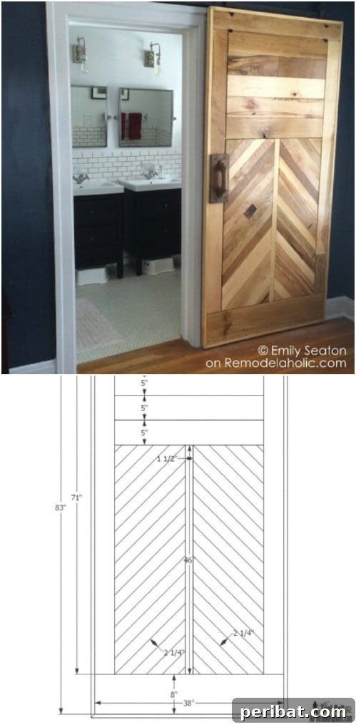 Elevate Your Home: 60 DIY Barn Door Projects for Farmhouse Style 20 Another Beautiful Chevron Barn Door