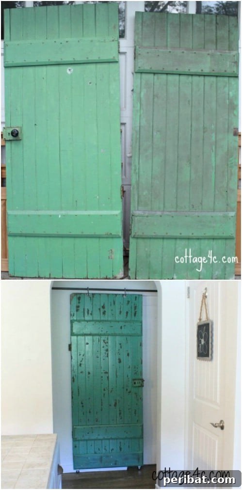 Elevate Your Home: 60 DIY Barn Door Projects for Farmhouse Style 23 Green Barn Door