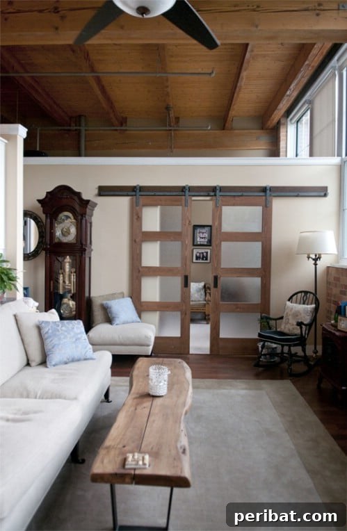 Elevate Your Home: 60 DIY Barn Door Projects for Farmhouse Style 24 Factory Loft Barn Door Transformation