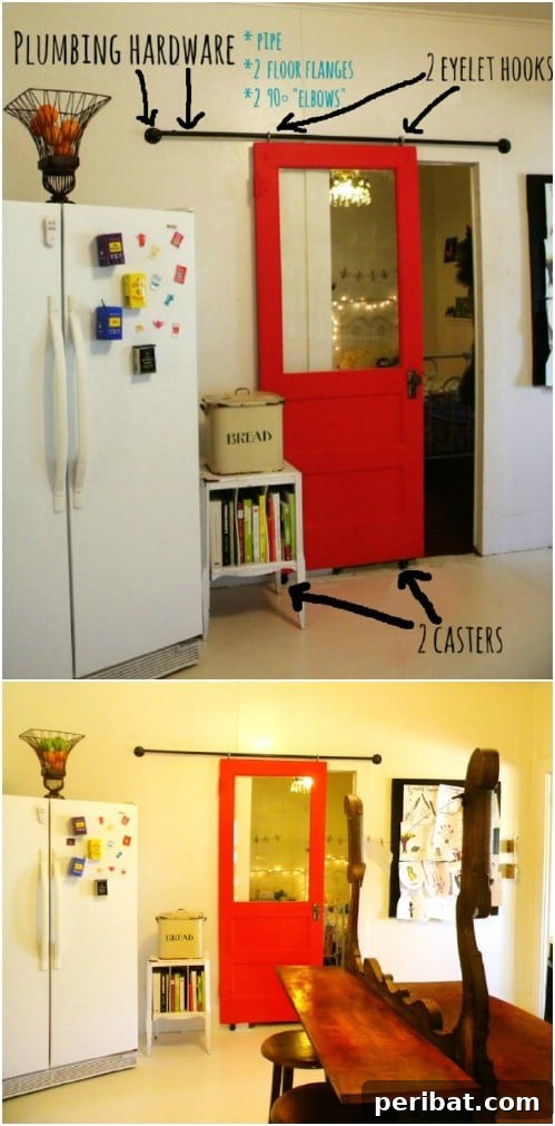 Elevate Your Home: 60 DIY Barn Door Projects for Farmhouse Style 28 Bright and Bold Sliding Barn Door