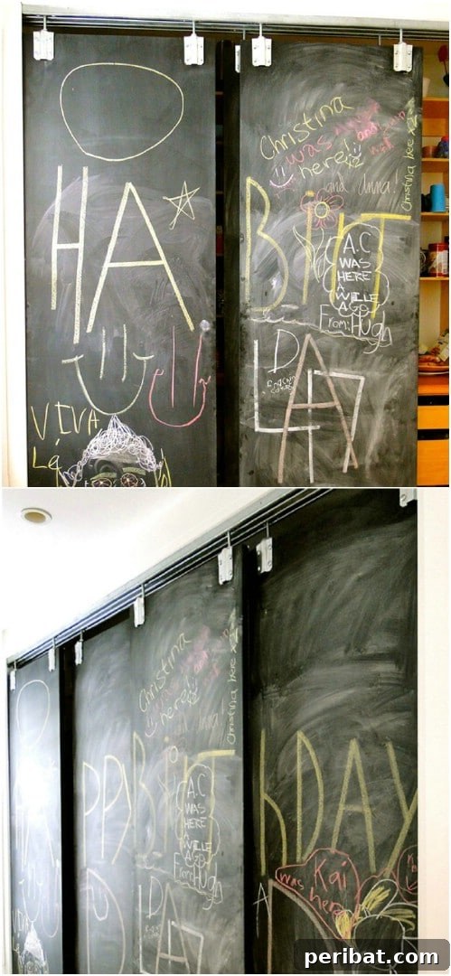 Elevate Your Home: 60 DIY Barn Door Projects for Farmhouse Style 36 Sliding Chalkboard Doors