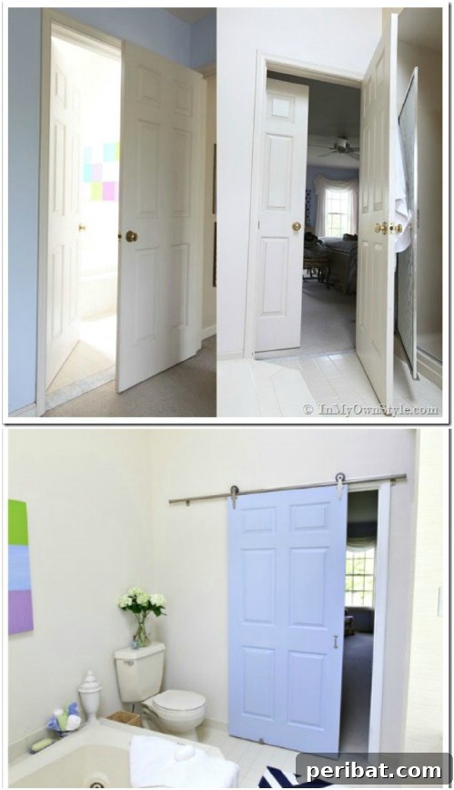 Elevate Your Home: 60 DIY Barn Door Projects for Farmhouse Style 41 Sliding Door in Baby Blue