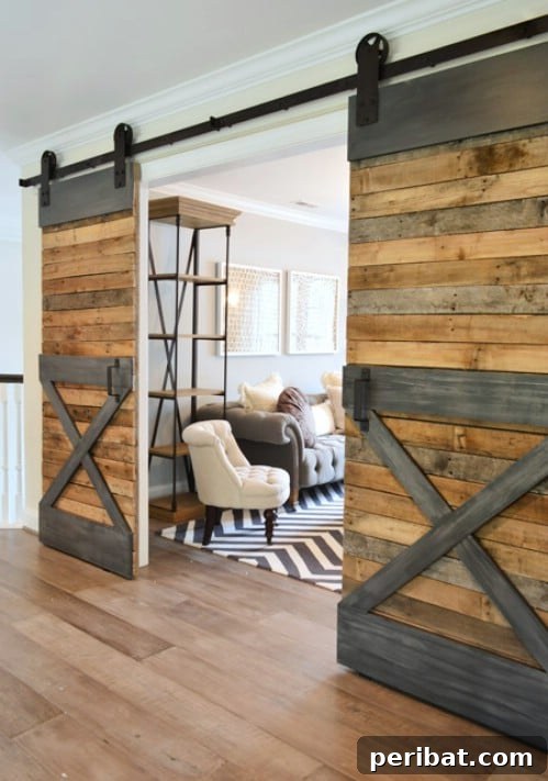Elevate Your Home: 60 DIY Barn Door Projects for Farmhouse Style 43 Barn Doors with Faux Steel Trim
