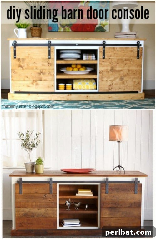 Elevate Your Home: 60 DIY Barn Door Projects for Farmhouse Style 50 Sliding Door Console Table