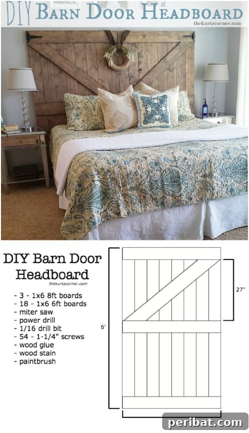 Elevate Your Home: 60 DIY Barn Door Projects for Farmhouse Style 53 Barn Door Headboard with a Wreath