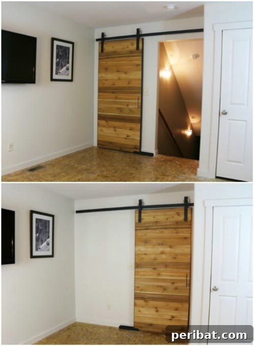 Elevate Your Home: 60 DIY Barn Door Projects for Farmhouse Style 59 This Sliding Barn Door Features Beautiful Horizontal Planks