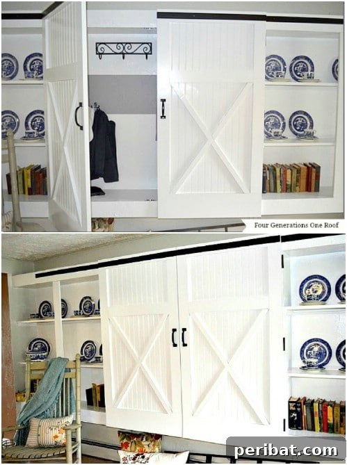 Elevate Your Home: 60 DIY Barn Door Projects for Farmhouse Style 10 Double Bookcase Barn Doors