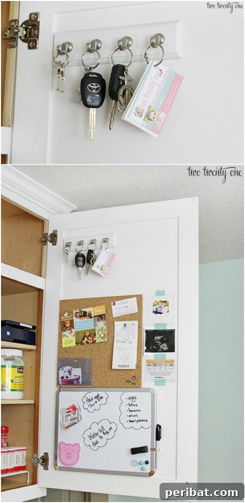 50 Brilliant Home Control Hubs for Ultimate Organization 13 Hide your family command center inside a cabinet