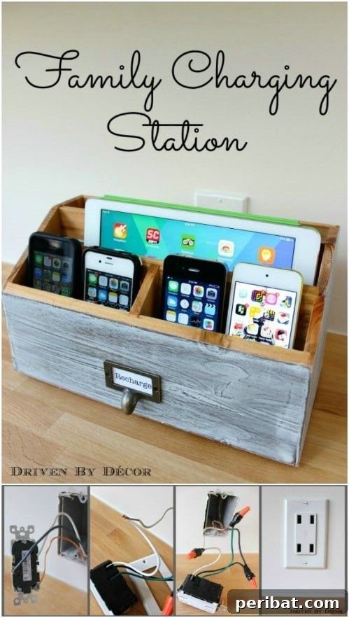 50 Brilliant Home Control Hubs for Ultimate Organization 27 Make a charging station for your entire family