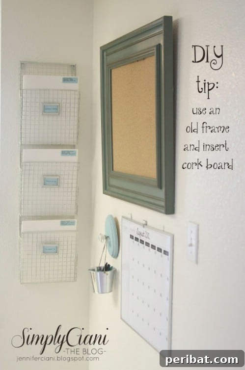 50 Brilliant Home Control Hubs for Ultimate Organization 51 Insert corkboard into an old frame