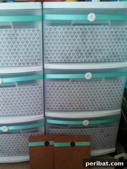 Beyond Basic Bins: Decorating Ideas to Transform Your Storage 11 Make use of your scrapbooking materials and other fun supplies.