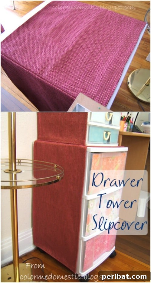 Beyond Basic Bins: Decorating Ideas to Transform Your Storage 20 Create a slip-cover for your plastic bin drawers.